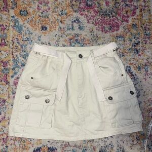 Source Unknown White Mini Skirt with Pockets